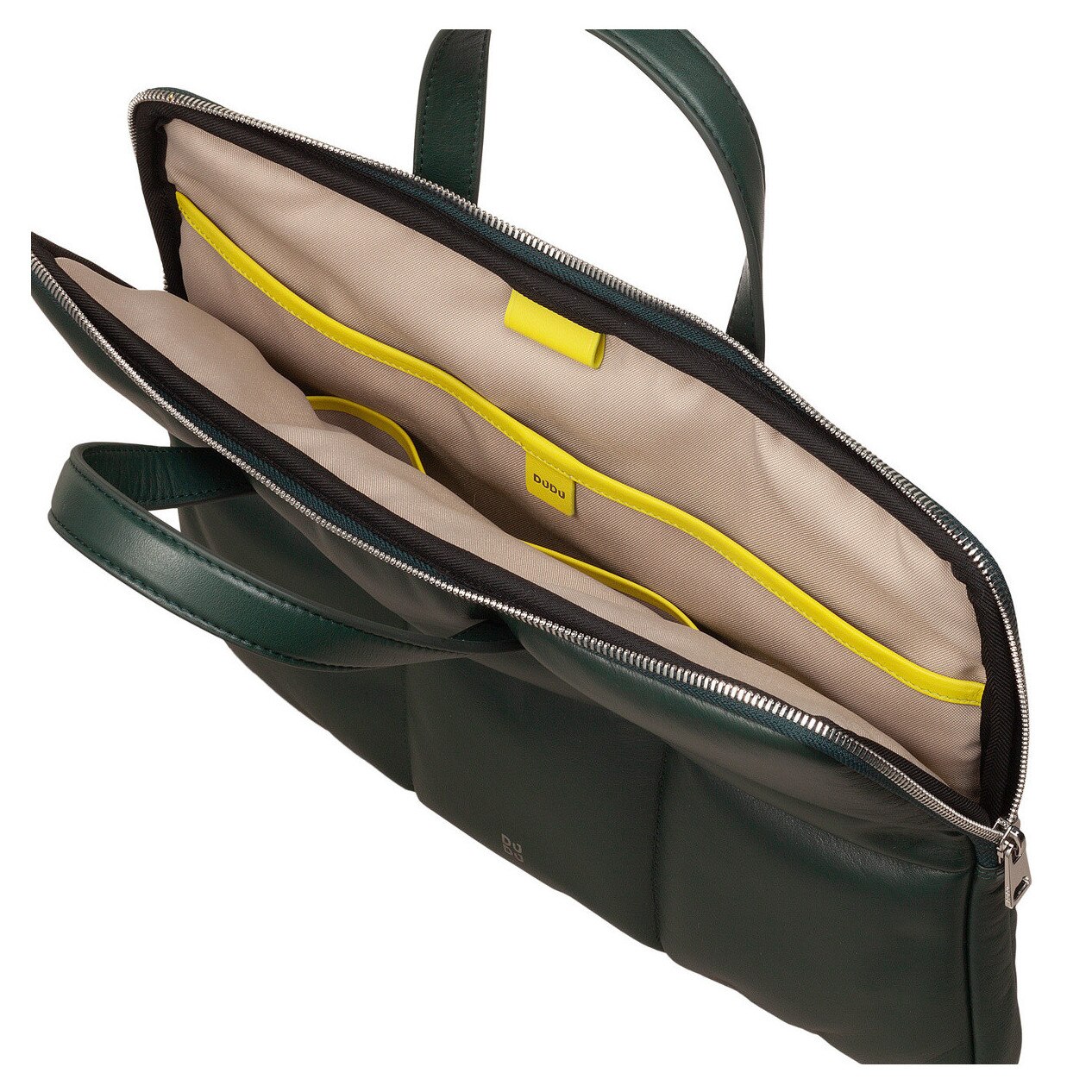 Geanta laptop DuDu, piele naturala, matlasata, negru, 40x30x10cm