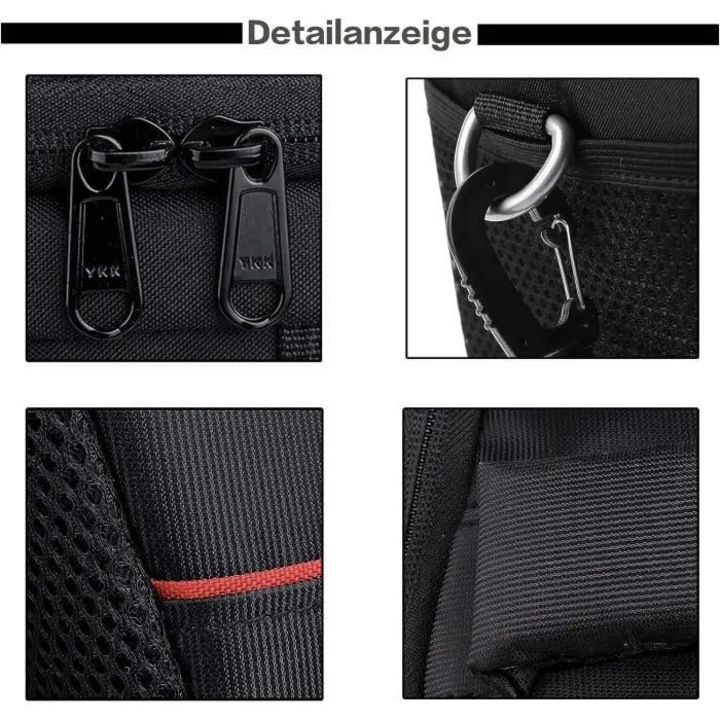 DSLR fényképezőgép válltáska, nylon, fekete