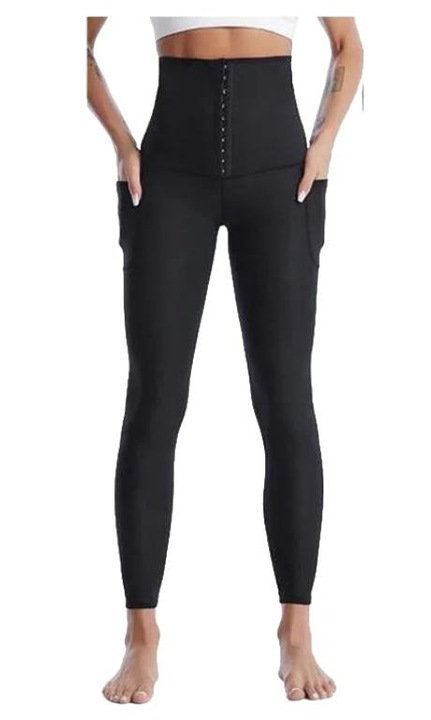 Colanti de dama, talie inalta, skinny, negru, pentru transpiratie, lungi, 3XL INTL