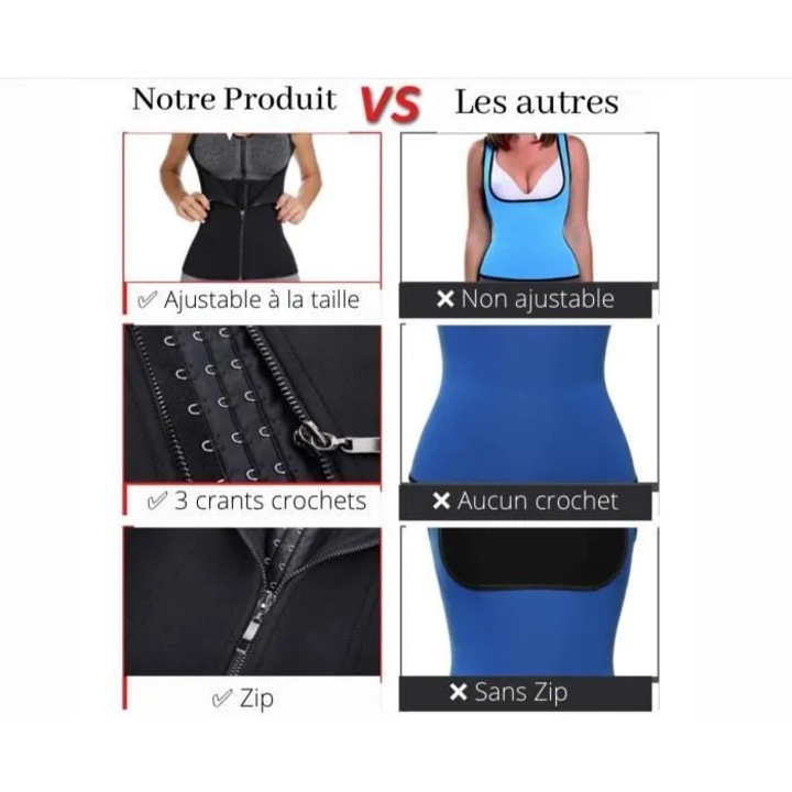 Centura de slabit femei negru neopren respirabil 3x crosete