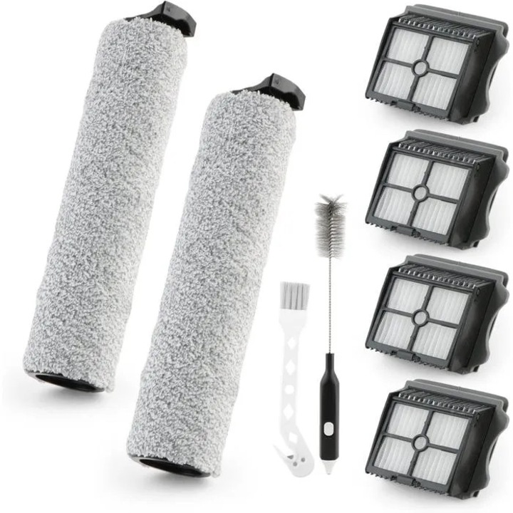 Set accesorii aspirator Tineco, 2 role perie, 4 filtre HEPA, perii curatare