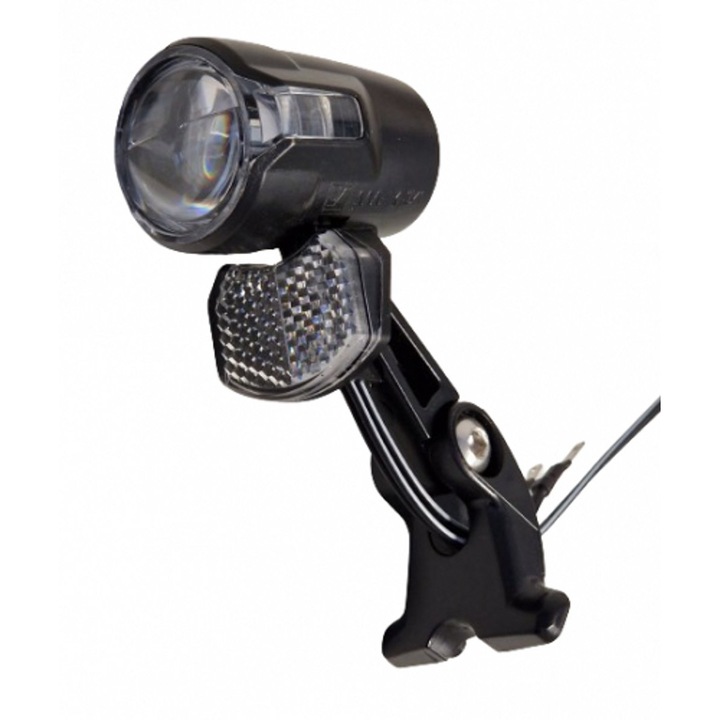 Lumina fata bicicleta AXA Compactline 20, LED, negru, 20 lux, 6V, 40xocm
