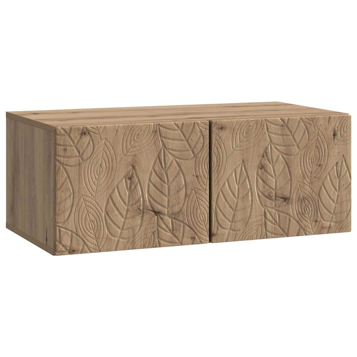 Oglinda TV montata pe perete 78 5 x 31 cm, Stejar vidaXL, Artizanal