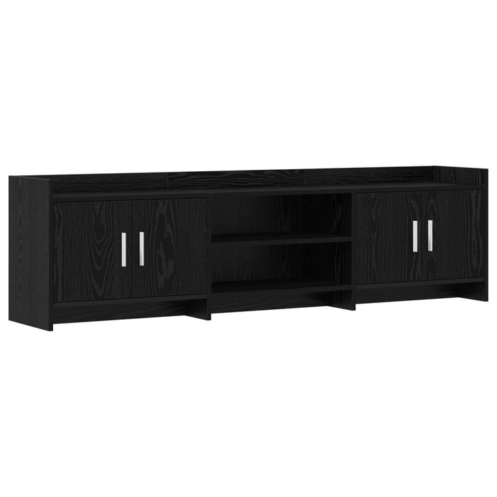 Cabinet TV 168 x 33 x 47 cm, Stejar vidaXL, Negru Lemn prelucrat