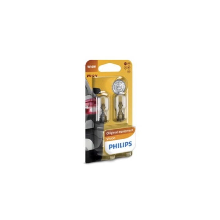 Комплект 2 крушки 12V W16W Vision Blister Philips