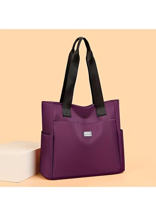 LUXWTB Geanta de umar multifunctionala pentru femei, tote bag violeta din nailon, buzunare multiple, organizare compartimentata – ideala pentru naveta zilnica si cadouri festive