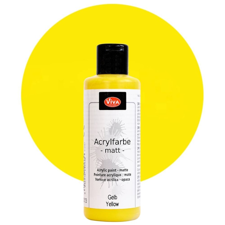 Vopsea acrilica, cremoasa si intensa, VIVA DECOR, 82 ml Galben