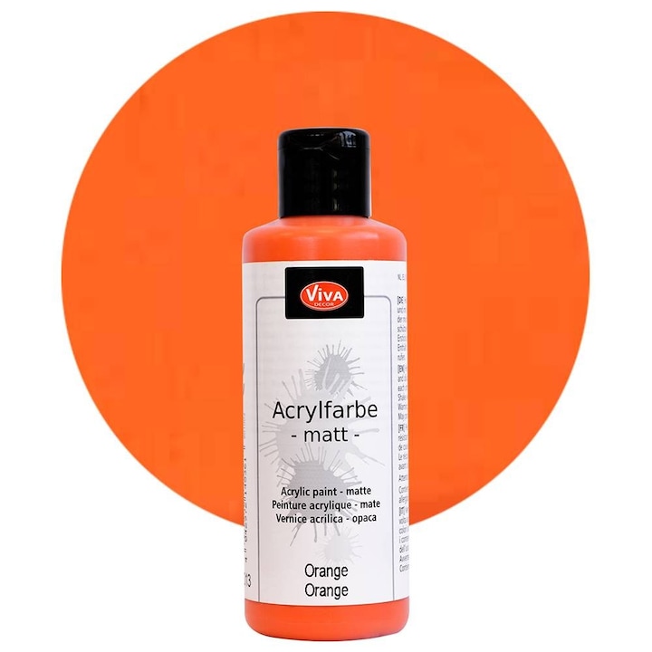 Vopsea acrilica, cremoasa si intensa, VIVA DECOR, 82 ml Portocaliu