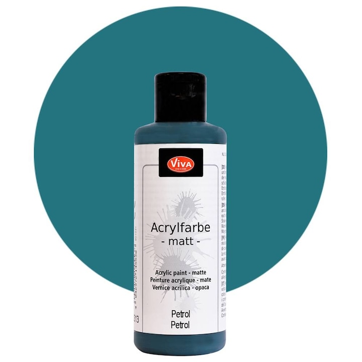 Vopsea acrilica, cremoasa si intensa, VIVA DECOR, 82 ml Cyan inchis