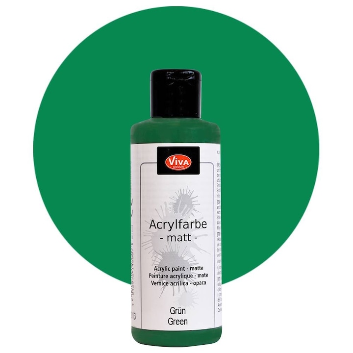 Vopsea acrilica, cremoasa si intensa, VIVA DECOR, 82 ml Verde