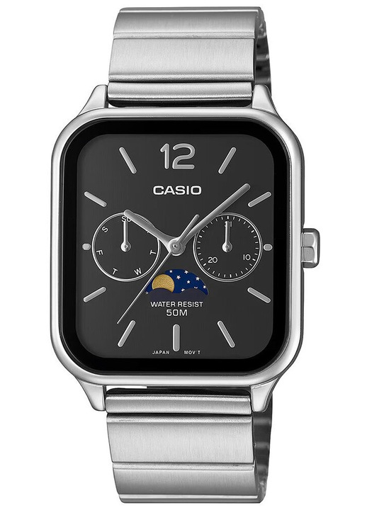 Мъжки часовник Casio MTP-M305D-1A, кварцов, черно-сребрист, 34x9мм