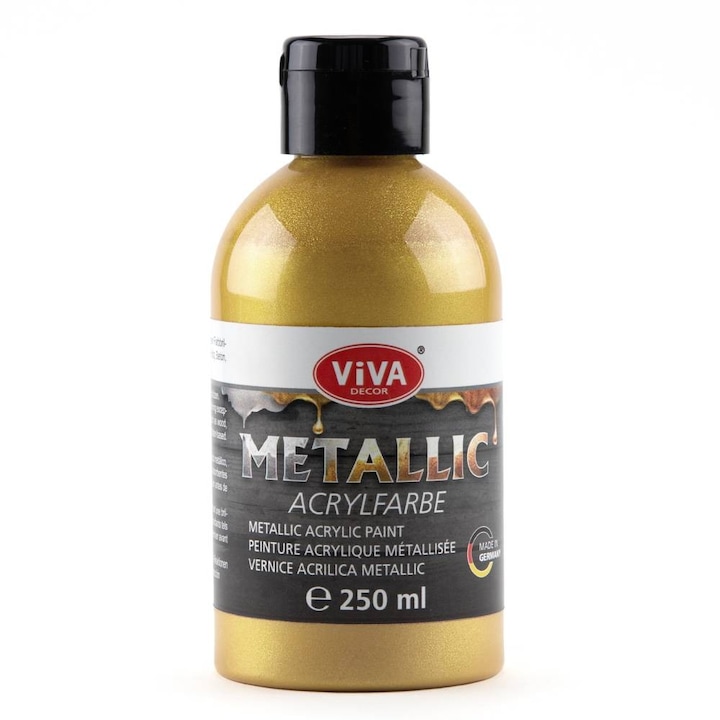 Vopsea acrilica metalica, cremoasa si intensa, VIVA DECOR, 250 ml Crem sampanie