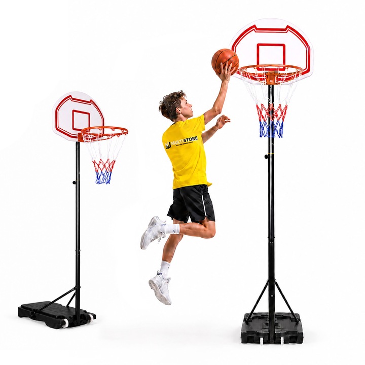 Movepro állítható magasságú Kosárlabda palánk 165-210cm - Fekete