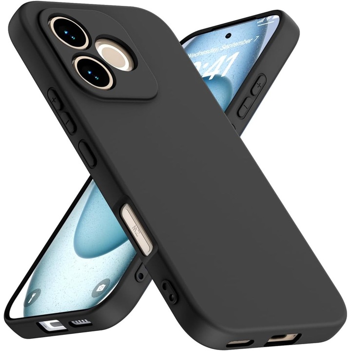 Intelli® Husa Soft Silicone Compatibila cu Honor 600 Lite, Microfibra in Interior, Negru