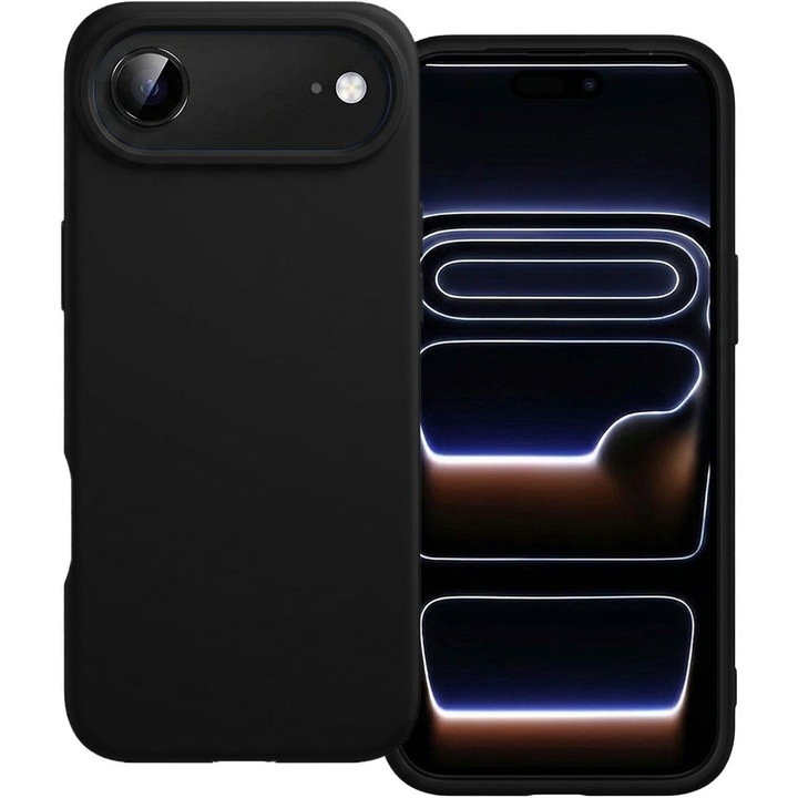 Husa pentru Apple iPhone Air, Color Shield, Interior de catifea, Suprafata aderenta, Protectie antisoc, Margini ridicate, Regular Fit, Silicon, Negru