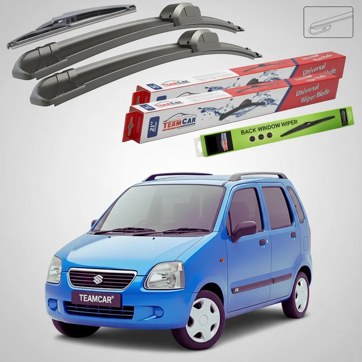 Stergatoare Suzuki Wagon R+ MM 2000-2007, Set Fata si Spate Flat – TeamCar®