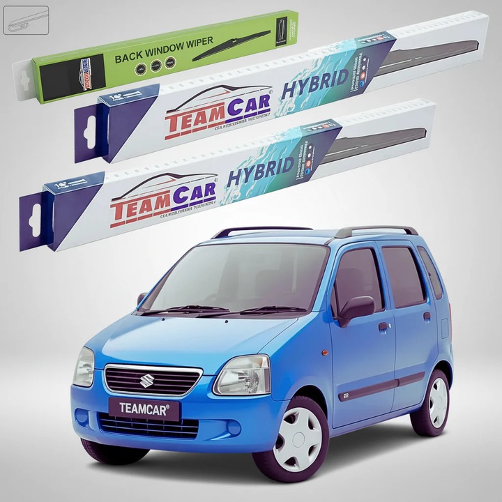 Stergatoare Suzuki Wagon R+ MM 2000-2007, Set Fata si Spate Hibrid – TeamCar®