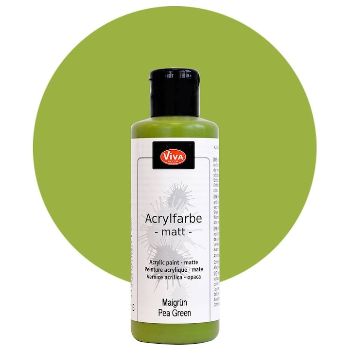 Vopsea acrilica, cremoasa si intensa, VIVA DECOR, 82 ml Verde oliv deschis