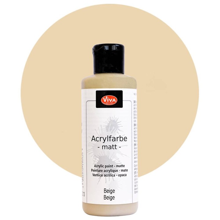 Vopsea acrilica, cremoasa si intensa, VIVA DECOR, 82 ml Alb murdar bej