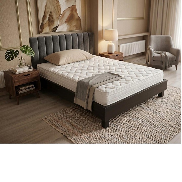 Saltea Ortopedica PREVI Anti-Plosnite cu Tehnologie de Protectie Activa, 90x200x20 cm, spuma poliuretanica, hipoalergenica, termoregulatoare, antitranspiranta, reversibila, cu sistem de aerisire, fermitate tare