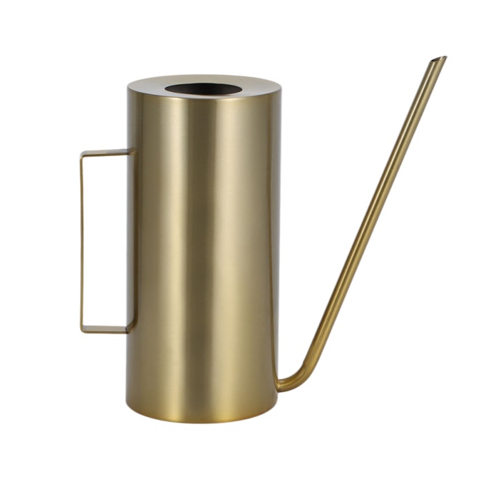 Öntözőkanna, 1,5 l, hosszú kifolyóval, kertészeti célra, ORBER, háztartási használatra, cserepes növényekhez alkalmas, rozsdamentes acélból, 10 × 23,3 cm, arany