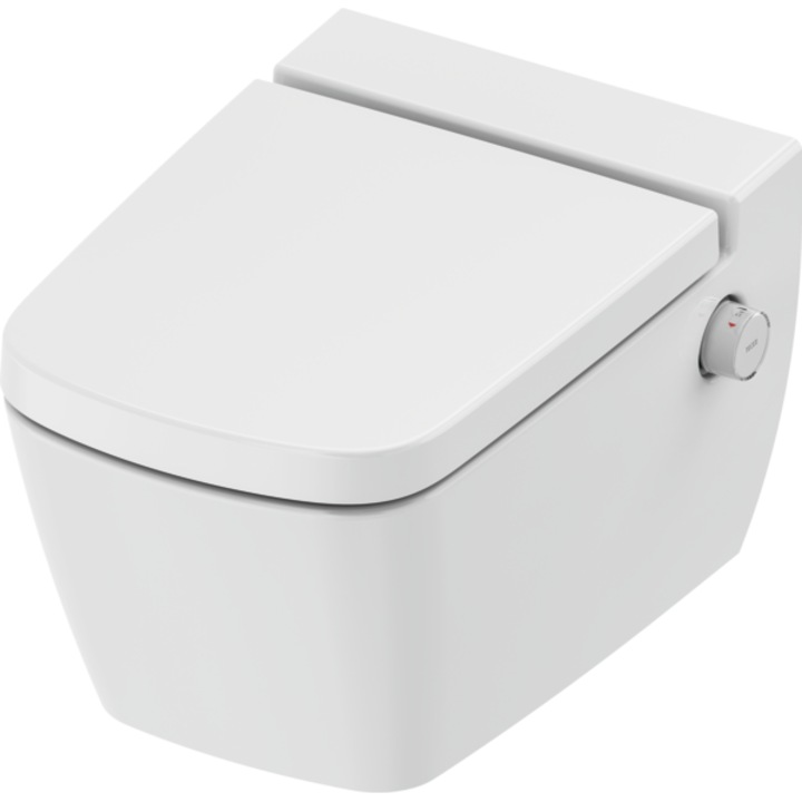 Vas WC TECEone, cu functie bideu, alimentare apa calda/rece, capac soft-close inclus, montaj suspendat, alb