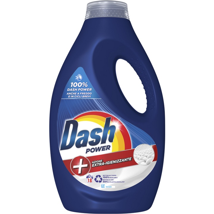 Detergent lichid igienizant, Dash, Power, pentru rufe, 900 ml
