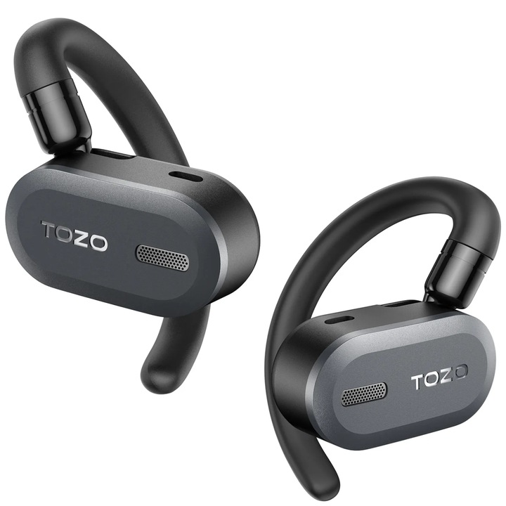 Безжични слушалки Tozo OpenBuds, в ухото, Bluetooth 5.3, черни