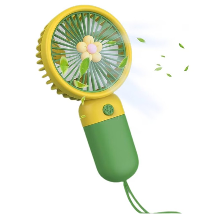 Mini ventilátor ATT, hordozható ventilátor, újratölthető akkumulátorral, kézi ventilátor
