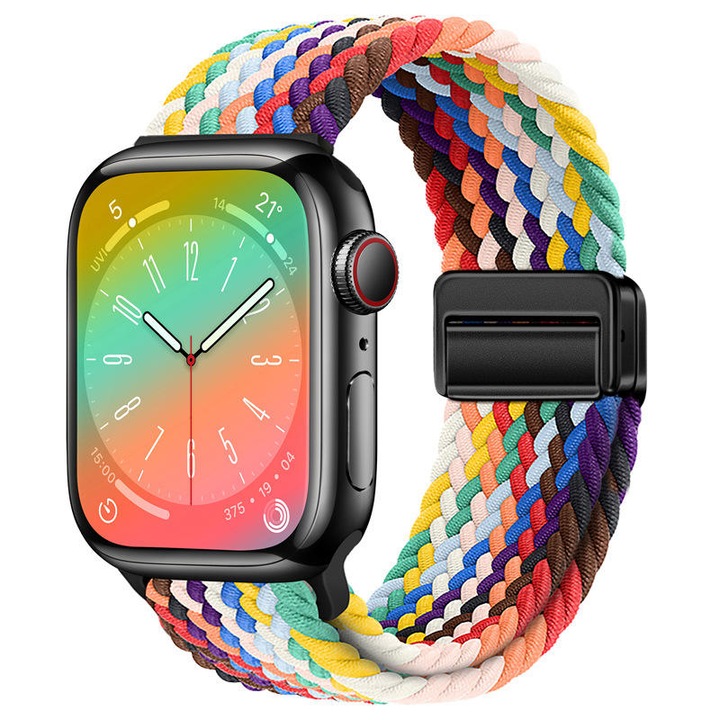 Szíj Apple Watch-hoz, nejlon, 38/40/41mm, szivárvány