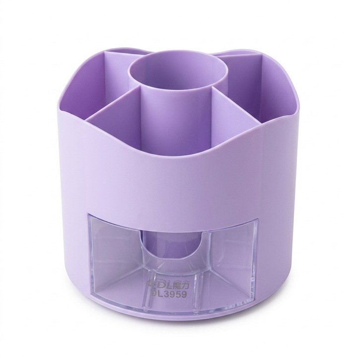 Suport organizator birou DLOffice cu 5 compartimente si sertar, pentru instrumente de scris, 13 cm
