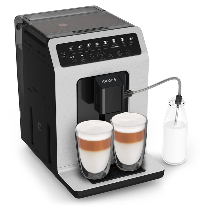 Aparat de cafea complet automat KRUPS, 7 bauturi prestabilite, cappuccino, espresso, bauturi din lapte, sistem cu o singura atingere, Evidence Eco-Design, YY4660FD