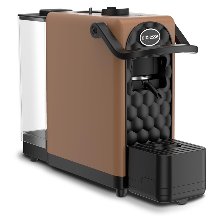 Aparat de cafea Didiesse, espressor DarkSide, Cafea intensa si aromata fara a sacrifica functionalitatea si designul, rezervor 1, 3 l, consum redus (650 W), compact si deschis, culoare bronz