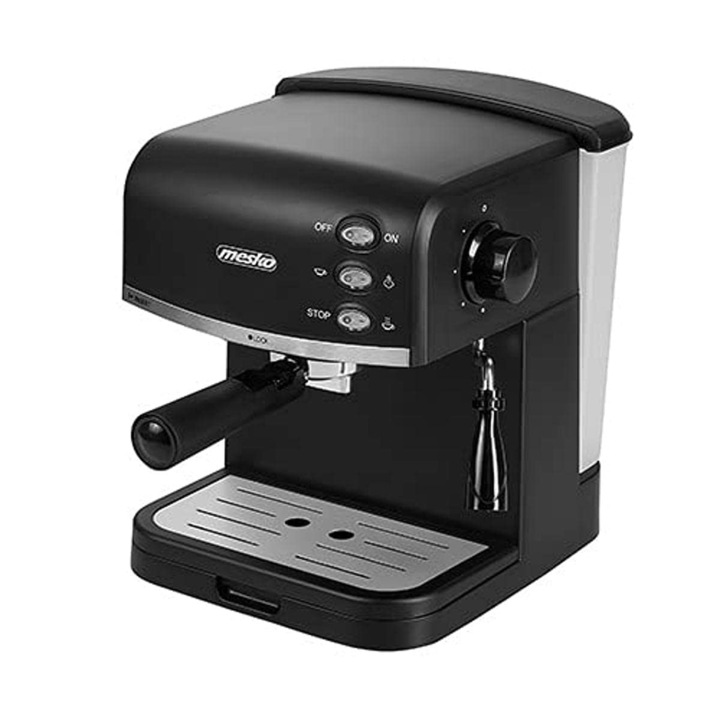 Aparat espresso, Rezervor de apa de 1, 5 L, 850 wati, 15 bar, Aparat de cafea, Spumator de lapte, Aparat pentru cappuccino, Espressor cu portafiltru, Espressor electric, Design elegant, MS 4409