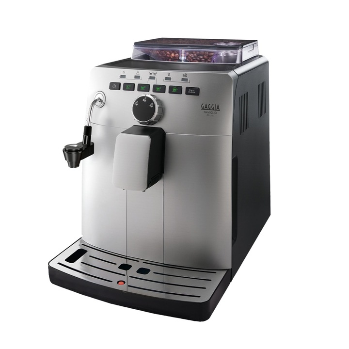 Gaggia HD8749/11 Naviglio Deluxe, aparat de cafea complet automat, pentru espresso si cappuccino, boabe de cafea, 1, 5 L, 15 bar, 1850 W, 230 V, argintiu, 100% Made in Italy