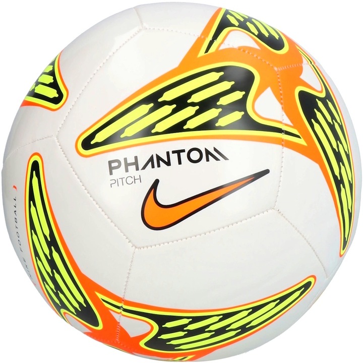 Minge fotbal Nike Phantom Pitch 26, alb/portocaliu, marimea 5