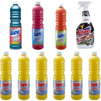 Pachet - 6 x Asevi ceara impotriva alunecarii, 1L + Asevi solutie pardoseli Cian, 1L + Asevi solutie pardoseli Mio, 1L + Asevi solutie pardoseli portocala, 1L + Efekt degresant pentru aragaz, 750 ml Pachet - 6 x Asevi ceara impotriva alunecarii, 1L + Asevi solutie pardoseli Cian, 1L + Asevi solutie pardoseli Mio, 1L + Asevi solutie pardoseli portocala, 1L + Efekt degresant pentru aragaz, 750 ml