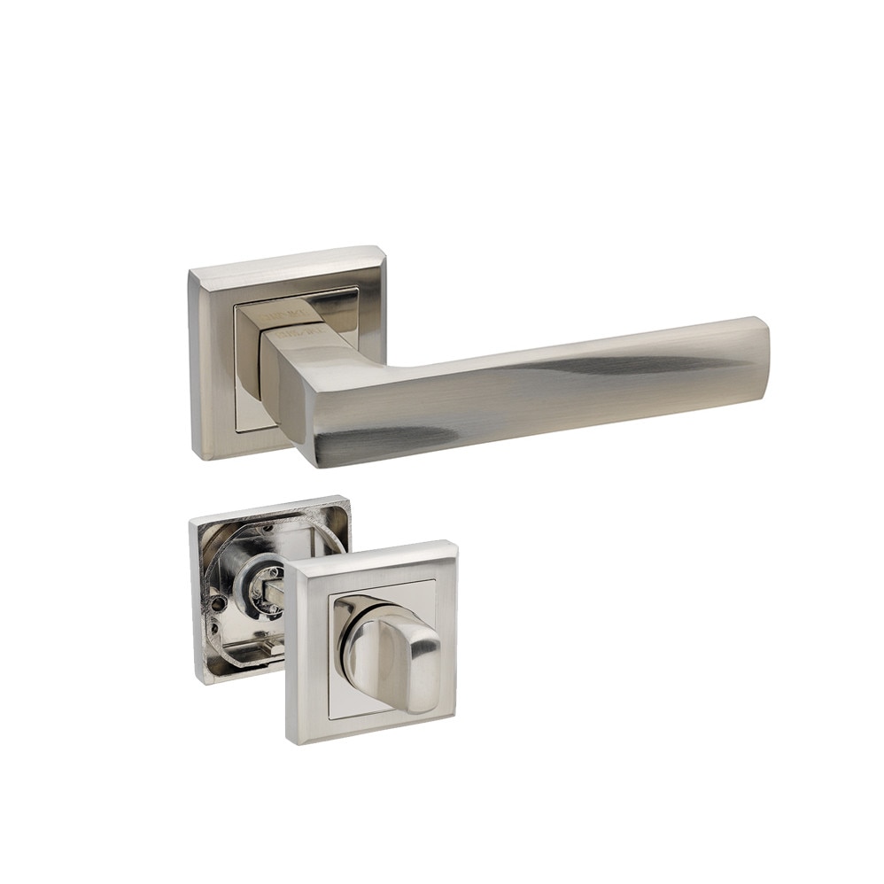 Set manere usa LIMPO cu incuietoare, crom satinat