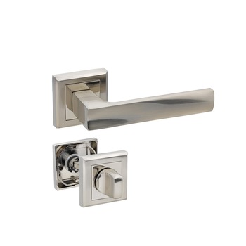 Set manere usa LIMPO cu incuietoare, crom satinat Set manere usa LIMPO cu incuietoare, crom satinat