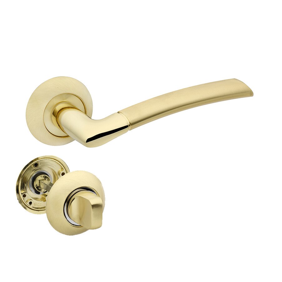 Set manere usa FINO cu incuietoare, auriu satinat