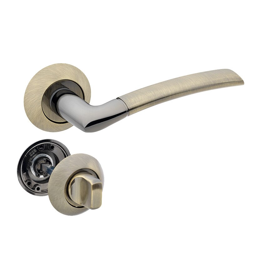 Set manere usa FINO cu incuietoare, bronz antic