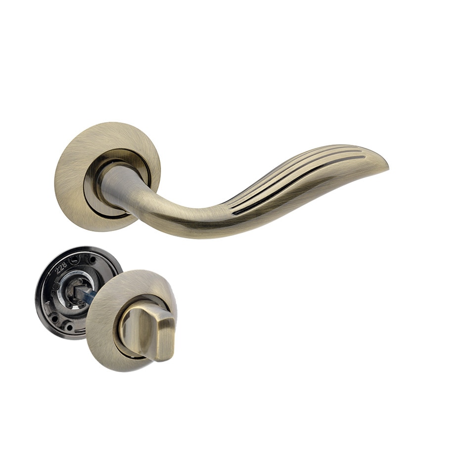 Set manere usa PASSADO cu incuietoare, bronz antic