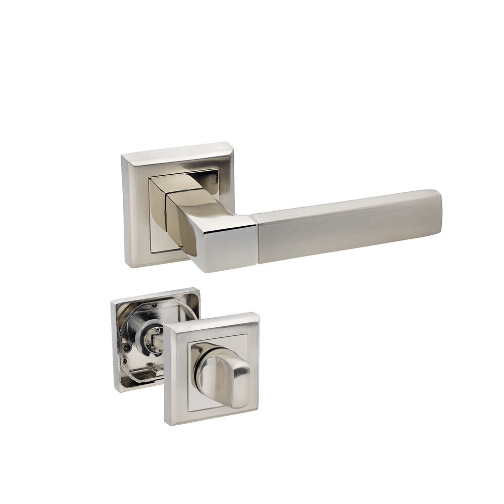 Set manere usa STRICTO cu incuietoare, crom satinat