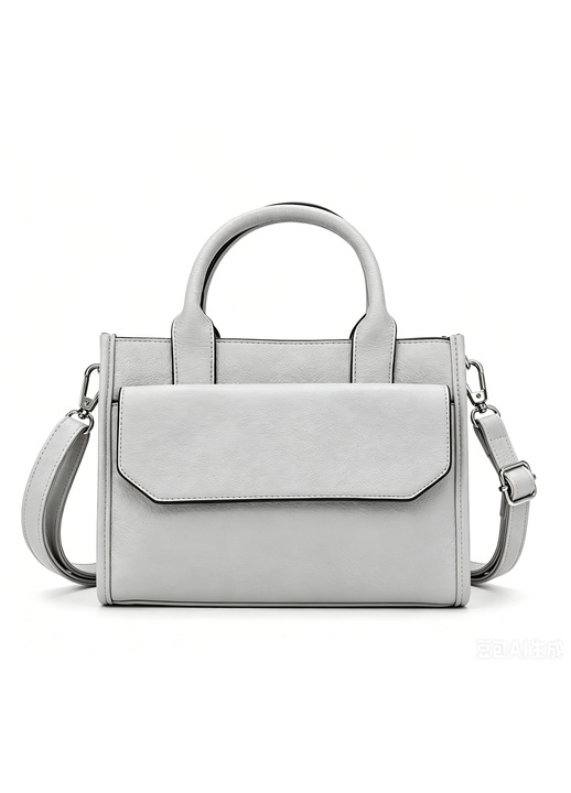 Geanta dama BOLUAMPHC® Poseta dama Crossbody si De umar, 2 compartimente, Curea reglabila, Pentru portofele, Breloc cu portmoneu mic, Gri