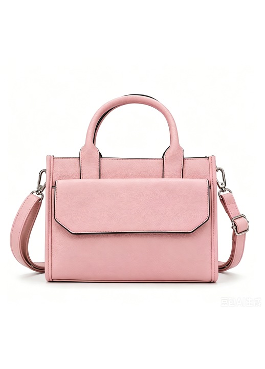 Geanta dama BOLUAMPHC® Poseta Crossbody si De umar, 2 compartimente, Curea reglabila, Pentru portofele, Breloc cu portmoneu mic, Roz