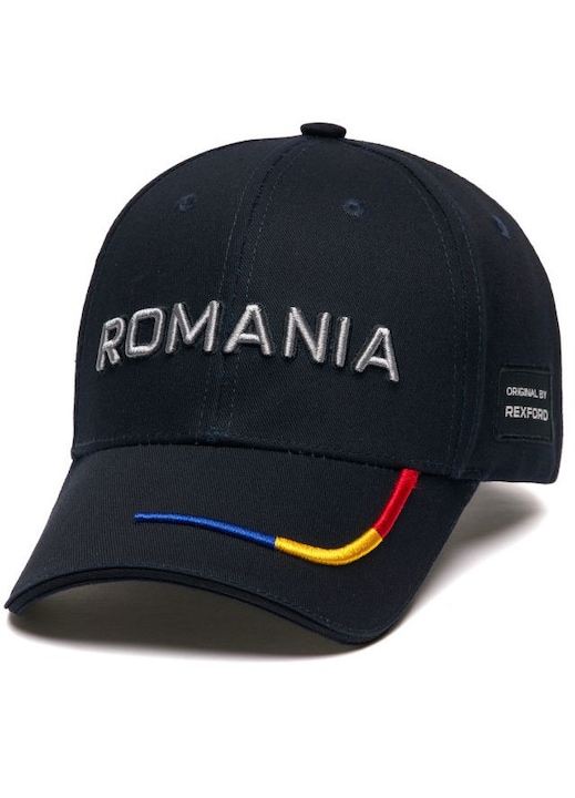 Sapca Premium Romania, Barbati, Broderie 3D, Tricolor Brodat 3D, Bleumarin, Marime reglabila, Marime 56cm. 100% Bumbac