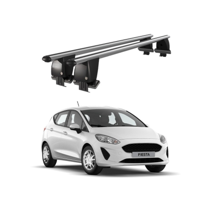 Bare transversale portbagaj auto aluminiu compatibile plafon neted Ford Fiesta VII 2017-> argintii sau negre Cod: CB200101 Kit-109