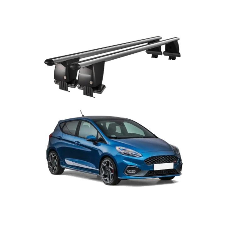 Bare transversale portbagaj auto aluminiu compatibile plafon neted Ford Fiesta VII ST-Line 2017-> argintii sau negre Cod: CB200101 Kit-109
