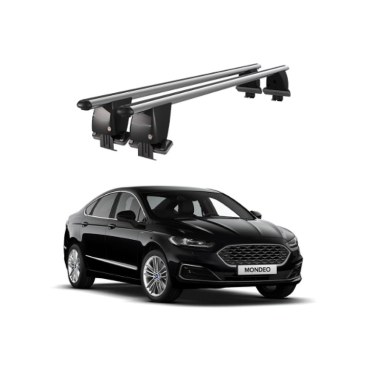Bare transversale portbagaj auto aluminiu compatibile plafon neted Ford Mondeo 2014-> argintii sau negre Cod: CB200101 Kit-101