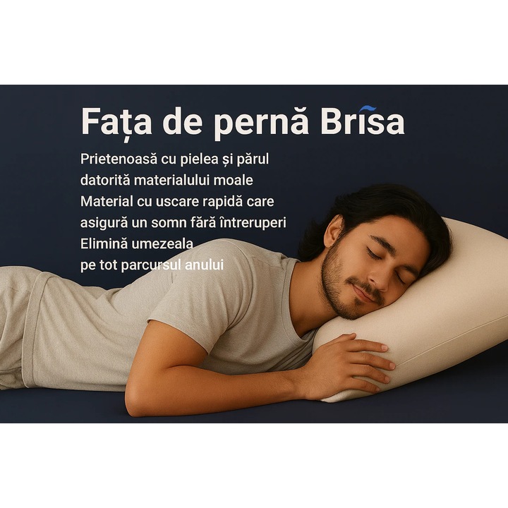 Set 2 huse de perna Brisa, efect racire, anti-transpiratie, bej, 50x70 cm